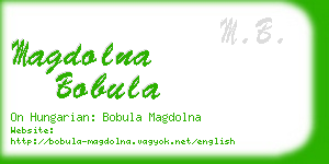 magdolna bobula business card